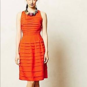 Eva Franco Anthropologie Spicy Orange Sleevesless Dress